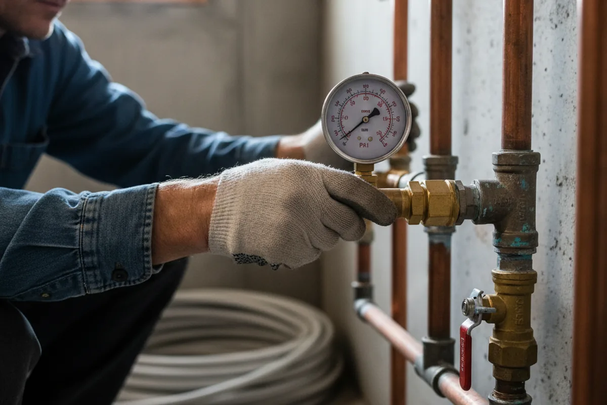 Pressure testing a repaired line during Water Line Repair in Lovejoy